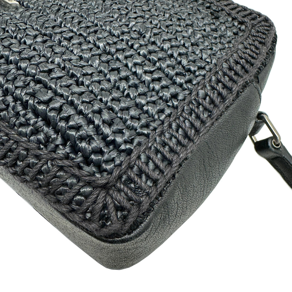Saint Laurent Lou Camera Bag Raffia Shoulder Black Tassel YSL Fringe - Picture 6 of 11